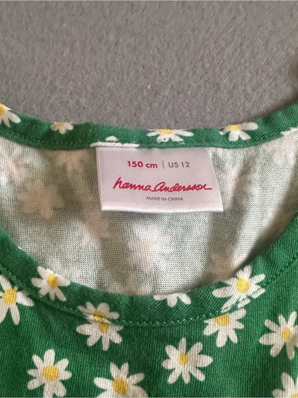 Hanna Andersson Green Floral Short Sleeve Tiered Layered Tulle Dress Girls 12 - Picture 4 of 7